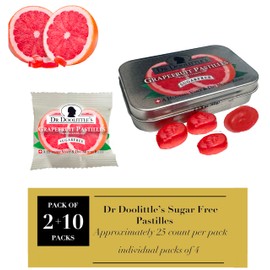 Dr. Doolittle’s Sugar Free Pastilles with Stevia for Voice and Throat, Grapefruit Flavor, Multipack of 2.12 Ounce Tin, 2 Pack and .33 Ounce Travel Size Bag, 10 Pack