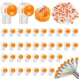 Pack of 200 Telephone Cable Connectors, K2 Low Current Connector with Double Leaf Terminal Blocks and Gel Filling, UY2 Telephone Cable Connector Tin-Plated Brass, K2 Cable Connector for Cable Data