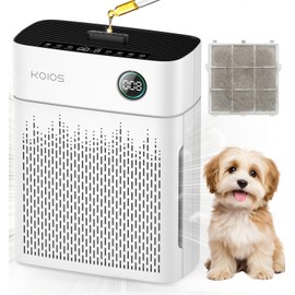 KOIOS Air Purifiers for Home Bedroom Large Room Up to 2500 sq. ft, H13 HEPA Air Purifier with Washable Filter, PM2.5 AQI, 20dB Sleep Mode for Pet, Dander, Dust, Pollen, Smoke, Odors, AP2503, White