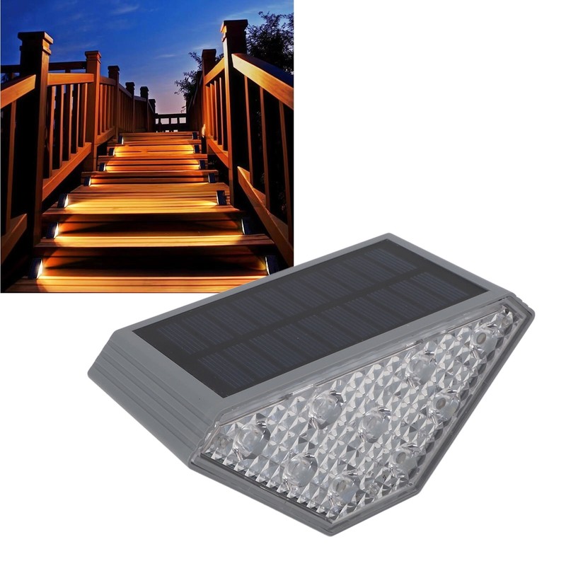 Solar Step Lamp Warm Light Button Light Sensor Control IP67