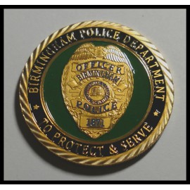 Birmingham Police Department Colorized Challenge Art Coin