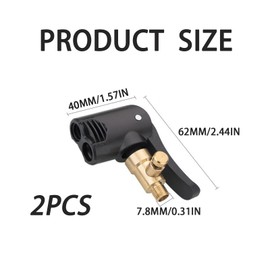 2 pieces, car valve lever plug, brass, tyre valve compressor adapter, bicycle, lever plug, car valve adapter, French valve, valve connection adapter, for car, moto, truck