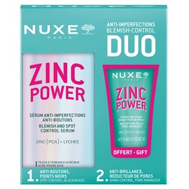 Nuxe Zinc Power Sérum Anti-Imperfections Anti-Boutons 30 ml + Fluide Matifiant Réducteur de Pores 15 ml Offert