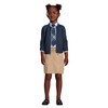 Lands' End Uniform Ponte Button Front Skort Khaki Kids 7