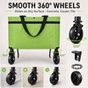 Foldable Shopping Bag with Wheels, 2-in-1 Foldable Shopping Cart, Ultra-Light