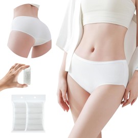 Women's Disposable Underwear for Travel Ladies Mid Waist Briefs Handy Panties Hotel Spa Hospital Stays Emergencies White（10pcs,S）