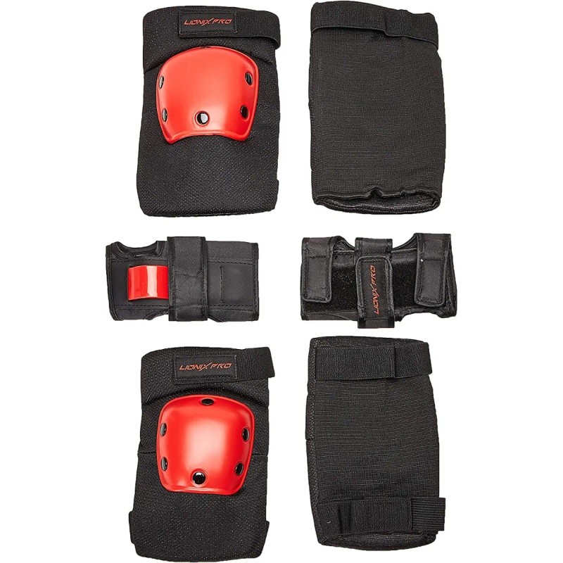 Set De Casco Y Protectores Lionix Pro Shield Rojo