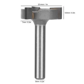 CNC Spoilboard Surfacing Router Bit, 0.3 Inch Shank, 1 Inch Cutting Diameter, Three-Blade T-Milling Cutter, Woodworking Tool (6 mm/0.23 in)