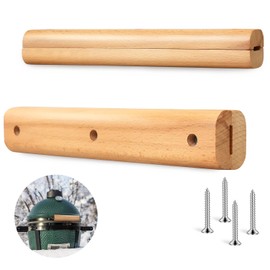 FOTITM Wooden Handle Replacement, Large Green Egg Accessories, Compatible with Large, X-Large, and XX-Large Sizes, Includes Screws. (9" Beech Wood)