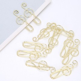 20Pcs Music Themed Paper Clips, Musical Metal Paper Clips Stainless Steel Cute Paper Clip Gold Bookmark Clip with Box for Office(Gold)