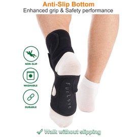 Furlove Drop Foot Brace for Walking, Drop Foot Brace with Shoes, Soft Night Splint for Foot Drop Brace for Sleeping, Adjustable (Left)
