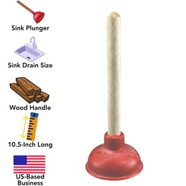 Harrier Hardware Sink Plunger, 10.5 Inches Long, Small | Harrier Hardware