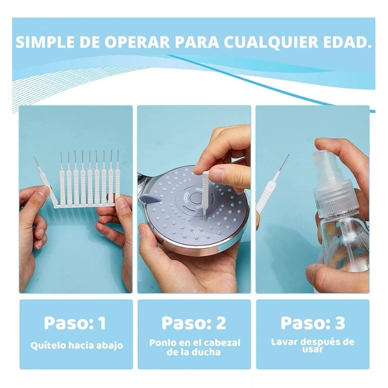 Universo en Linea Set 10 Mini Cepillos Limpieza Regadera Ducha