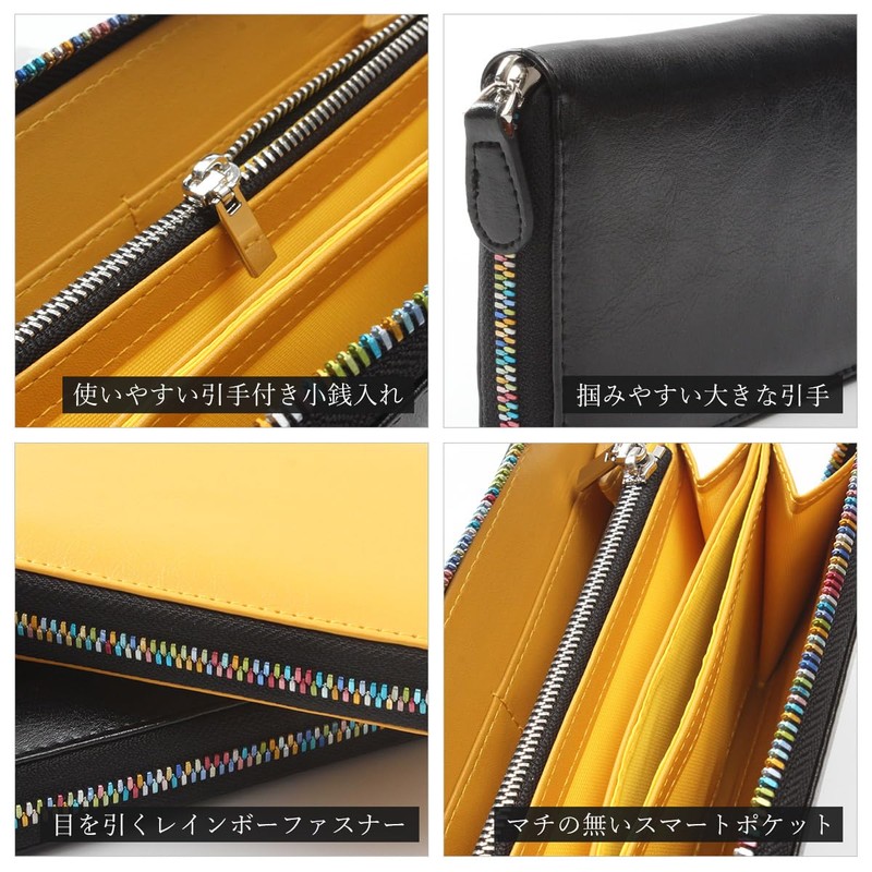 GROOVE GEAR ggs-1037 Long Wallet, Men's Wallet, Genuine Leather, Rainbow