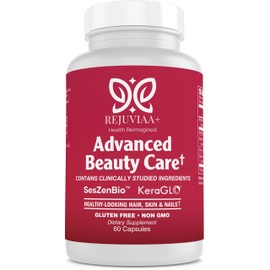Rejuviaa+ Advanced Beauty Care – Dietary Supplement with Sesbania Extract, Hydrolyzed Keratin, Fo-ti, and Hyaluronic Acid – 60 Capsules