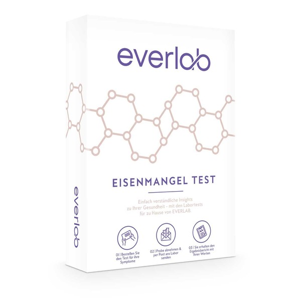 EVERLAB Iron Deficiency Test - Test Ferritin Value Quick & Easy | Determine Iron Storage | Self Test for Home
