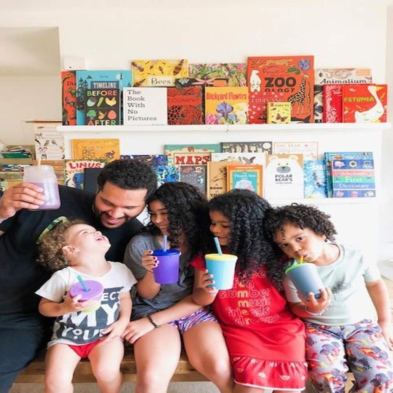 GoSili Unisex Baby Straw Cup, Berry/Sea, 350 ml