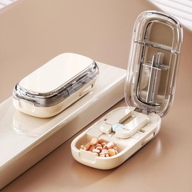 Pill Cutter Splitter for Cutting Multiple Pills, Adjustable Pill Cutter Splitter for Small and Tiny Pills with Accurate Pill Alignment:_White