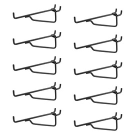 G.CORE Pegboard Shelf Hooks, 10-Pack 6" Black Peg Board Brackets, 1/4" Peg Board Organizer Accessories, Peg Hooks Assortment Various Tools Storage Arrange System for Garage Craft Workshop Workbench