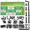 Zmbroll 140Pcs M6x8/10/12/16/20/25/30/35mm M6 Black Button Head Hex Socket Cap