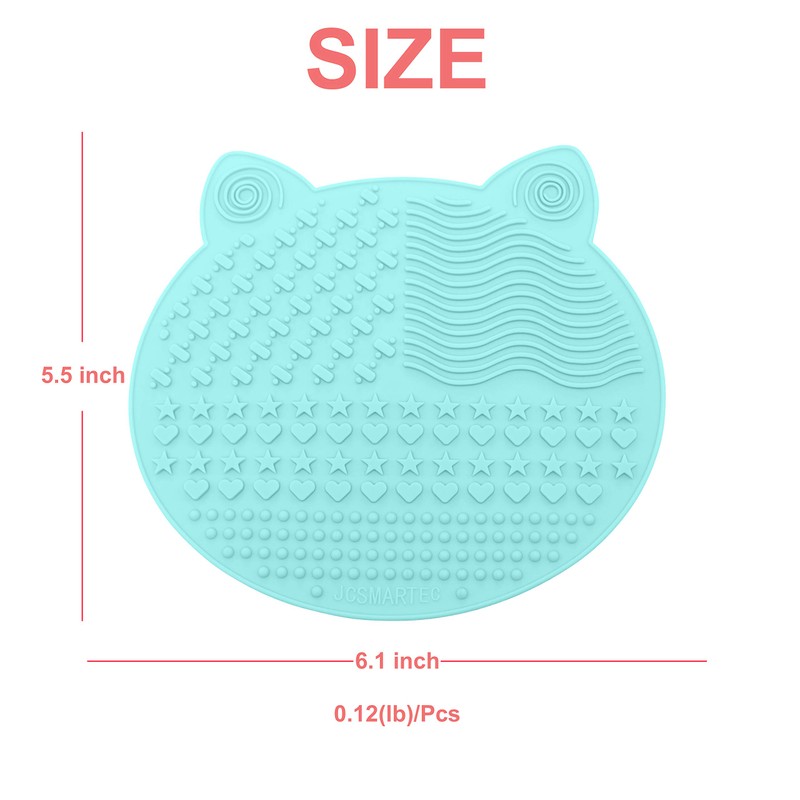 [2-Pack] Makeup Brush Cleaning Mat, Cute Cat Ear Design Silicone