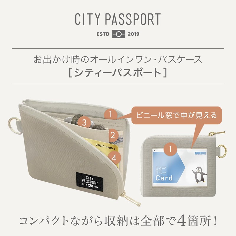 CITYPASSPORT Wallet, Small Pass Case, Coin Case, Scandinavian Style, Floral