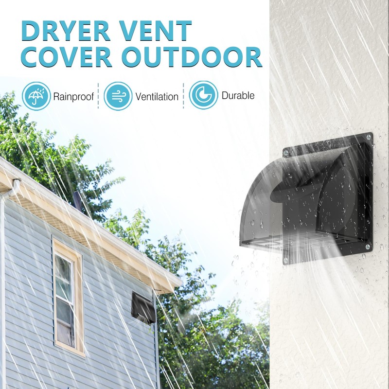 HG Power 4 Inch Dryer Vent Cover Outside with Removable