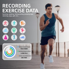 LCD Display Smart Ring - Sleep Tracker Touch Control Ring with Heart Rate/Blood Oxygen/Step Counter, Wireless Charging Dock, 5ATM Waterproof Fitness Tracker, No Subscription Fee for iOS/Android