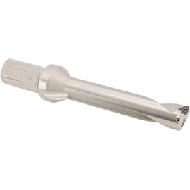 CME Indexable Insert Drill, Extra Long Length, 1 1/8" Drill Diameter, 5 5/8" Drill Depth, 5D, Weldon Shank, Coolant Through, with 2 pcs Carbide Inserts