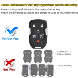 RFSRZ for Chevy Suburban Tahoe 2015 2016 2017 2018 2019 2020, for GMC Yukon XL Denali Terrain 6 Buttons Remote Key Fob Shell Cover, Bling Crystal, Car Key Protector for Women (Purple)