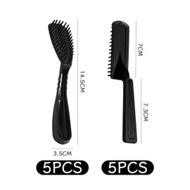 5 Stück Quadratische Kämme Und 5 Stück Ovale Kämme, Friseursalon -Werkzeuge, Haarfärbemapparat, Haarfärbemittel Aids.