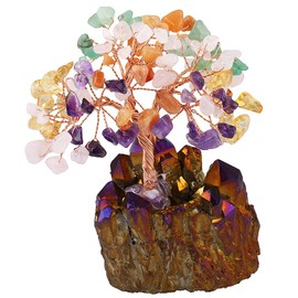 Nupuyai Edelstein Baum Dekoration Geldbaum Baum des Lebens Glücksbaum Kristallbaum für Feng Shui Wohnzimmer Deko