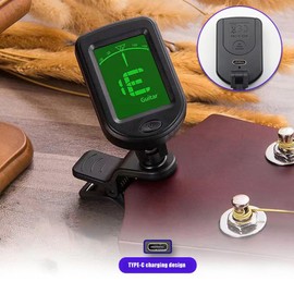 Clip On Guitar Tuner,Electric Guitar Tuner Clip On | Digital Portable String Instrument Tuning Device For Beginners, Players, Studio, Practice, Classroom