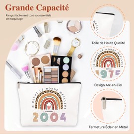Birthday Gifts for Women Cosmetic Bags Funny 21st Birthday Gifts for Women Makeup Bag Gift Idea White 2004(S), 2004(s), Gift
