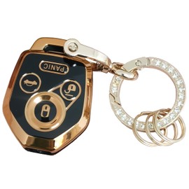 TAPAYICA for Subaru Key Fob Cover Fit for Subaru Crosstrek Forester Impreza Outback Tribeca WRX STI XV Ascent (Black-Gold)