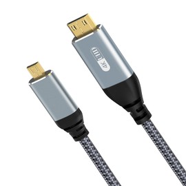 4K Micro HDMI to Mini HDMI Cable 5 FT, 4K@60Hz 18Gbps High Speed HDR 3D