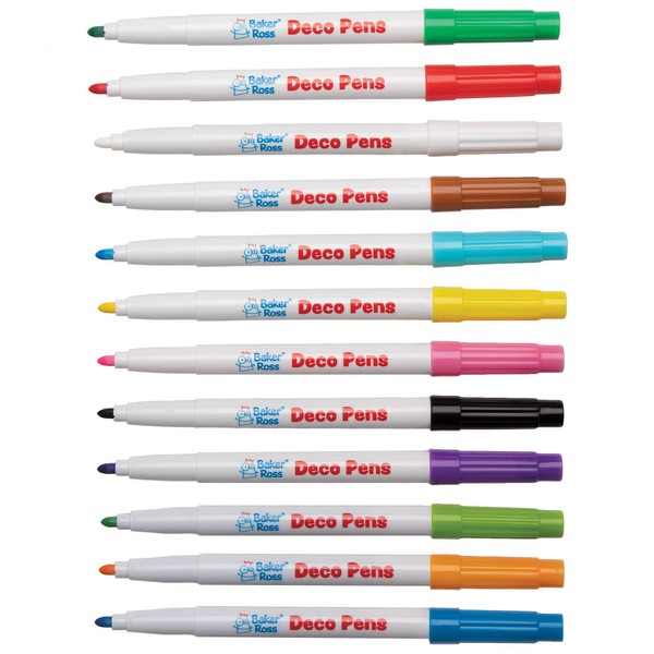 Baker Ross AX112 Deco Pens - Pack of 12, Multi