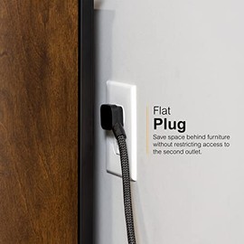 GE UltraPro 74544 - Protector de sobretensiones de 6 Tomas, Paquete de 2 Unidades, Cable Trenzado de 3 pies, Protector de sobretensión, Tira de alimen