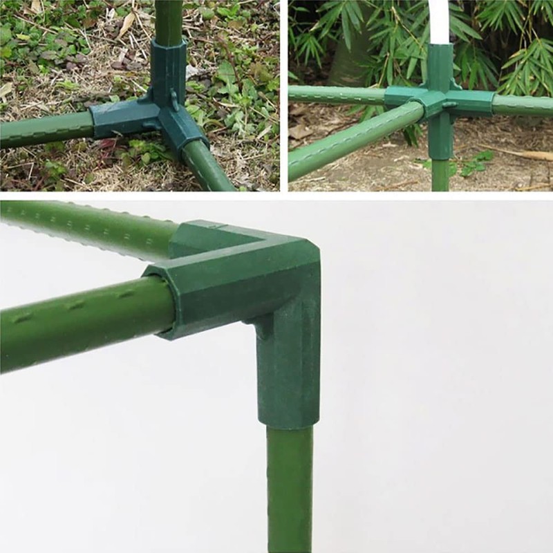 TopHomer 10pcs Greenhouse Frame Connectors 16mm Flat 4 Way Garden