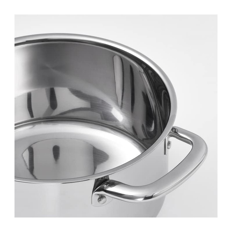 IKEA Thick/Clean and Simple Design Pot with Lid, Stainless Steel