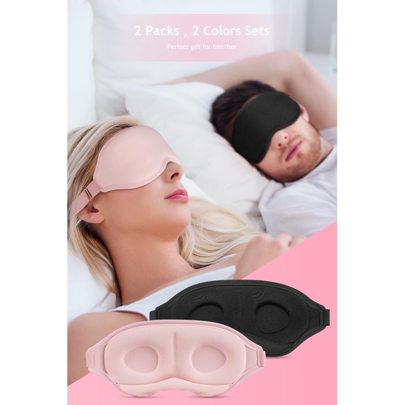 Aosun Sleeping Masks for Side Sleepers, Upgraded 3D Sleep Mask