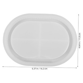 Levemolo Oval Candlestick Tray Mold Mini Trinket Dish Mold Resin for DIY Projects