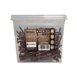#10 x 3" Deck Screws | Square Drive | Bugle Head | Brown Ruspert | 250pcs BOX