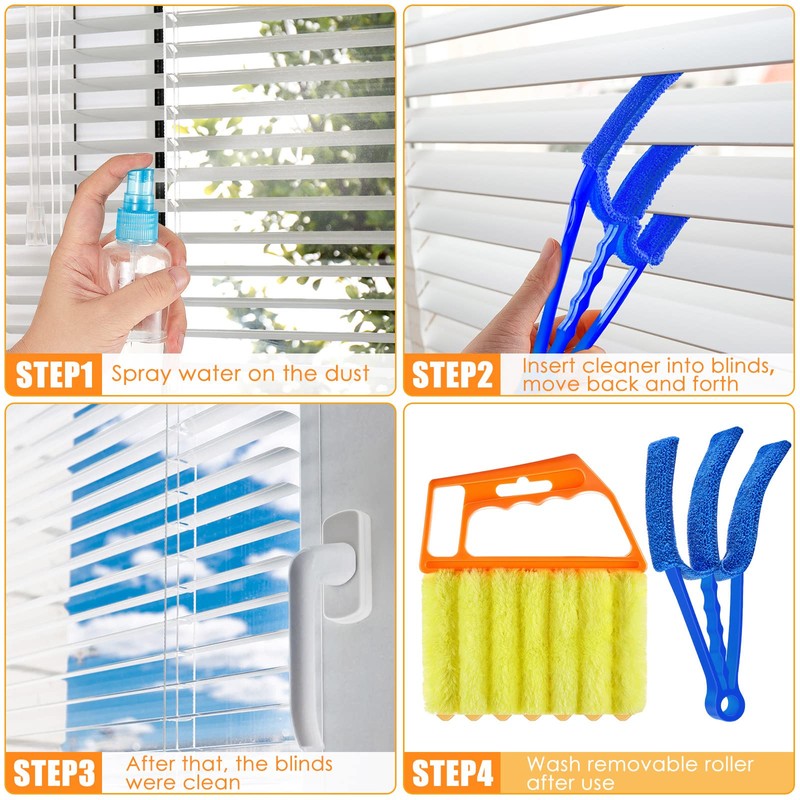 Romooa 4 Pcs Window Venetian Blind Cleaner Duster Tool 7
