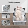 Aothey Stainless Steel Litter Box with Metal Lid and Scoop