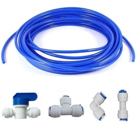 MATTOX 3/8 inch RO Water blue Tubing, Hose Pipe for RO Water purifiers System,+quick connector 4pcs. (tubing 2meters)