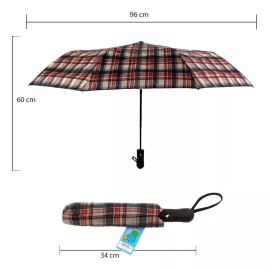 Prolami Paraguas Sombrilla Mini Escoses Capa Doble Tela Premium Color Rojo