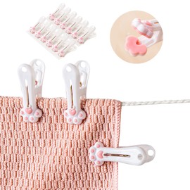 ALLMIRA Clothespins Strong Non-marking Anti-Slip Windproof No Trace Multi-Purpose Rust Resistant Clothespins (Cat Paw Pink)