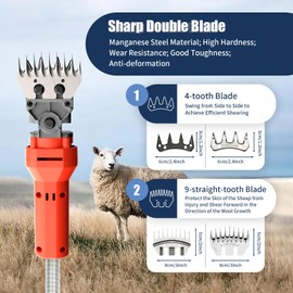 DYRABREST Electric Sheep Shears, Professional Heavy Duty Farm Livestock Grooming Kit, Animals Grooming Haircut Trimmer for Thick Coat Animals (1200W) (1200W)