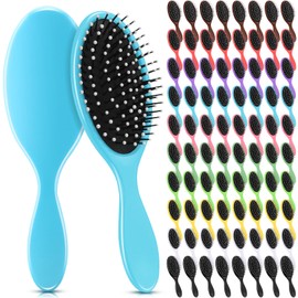 Suclain 80 Pieces Hair Brushes for Women Travel Detangling Brush Soft Bristles with Cushion Base Drying Detangler Small Hair Brushes for Women, 10 Colors